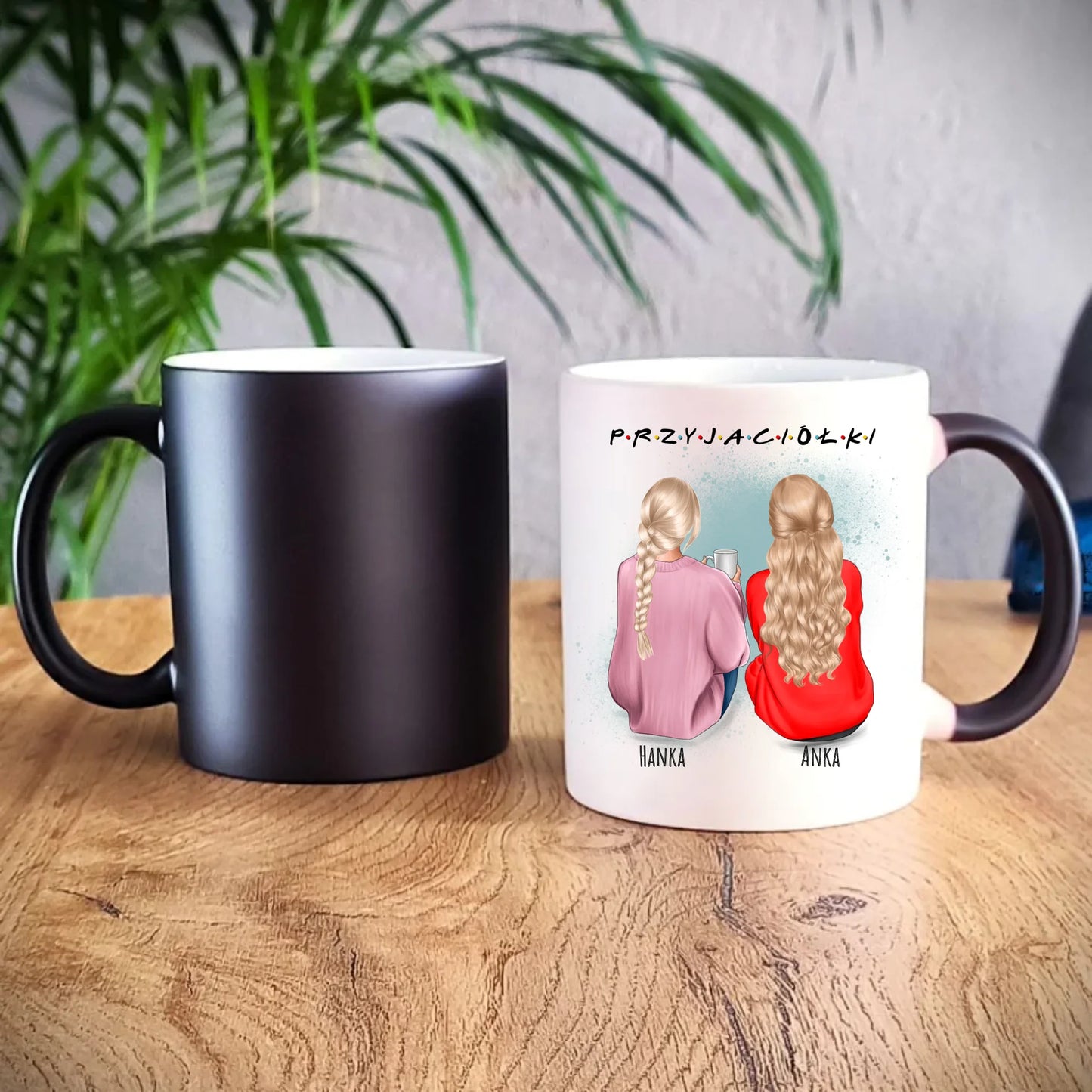 Kubek magiczny - prezent dla przyjaciółki - personalizowane postacie 2-4 osoby PR02 - StoryCups.pl