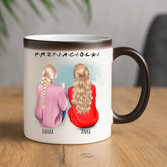 Kubek magiczny - prezent dla przyjaciółki - personalizowane postacie 2-4 osoby PR02 - StoryCups.pl
