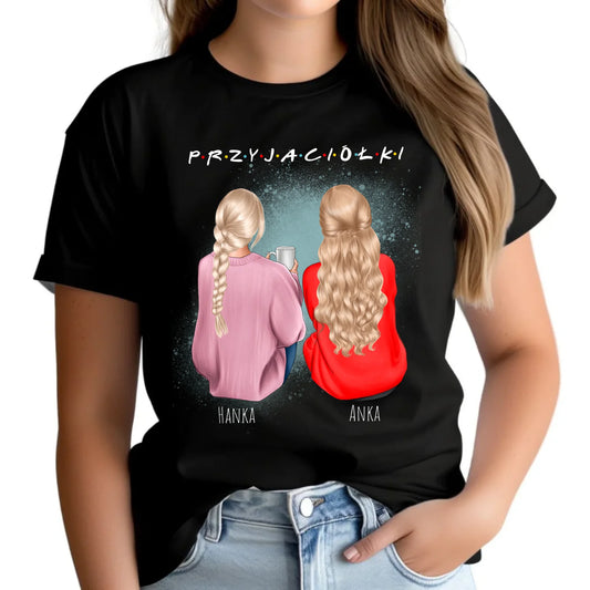 Koszulka damska - prezent dla przyjaciółki - personalizowane postacie 2-4 osoby PR02 - StoryCups.pl
