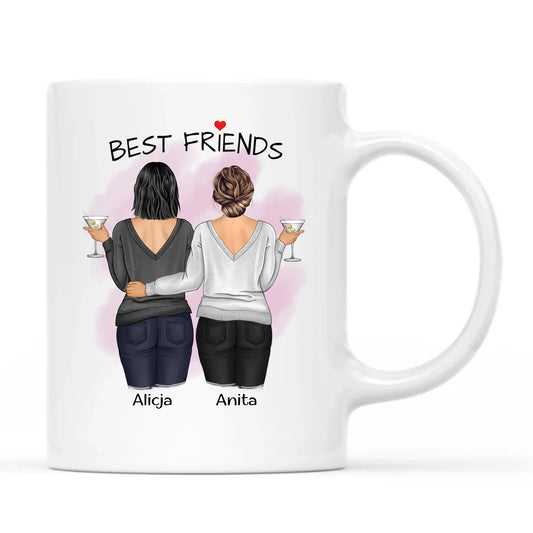 Kubek - prezent dla przyjaciółki - Best Friends - personalizowane postacie 2-4 osoby PR03 - StoryCups.pl