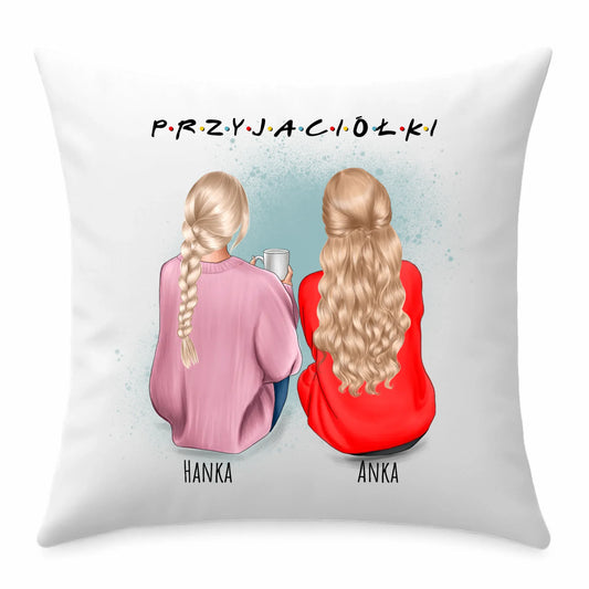 Poduszka - prezent dla przyjaciółki - personalizowane postacie 2-4 osoby PR02 - StoryCups.pl