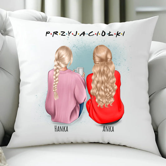 Poduszka - prezent dla przyjaciółki - personalizowane postacie 2-4 osoby PR02 - StoryCups.pl