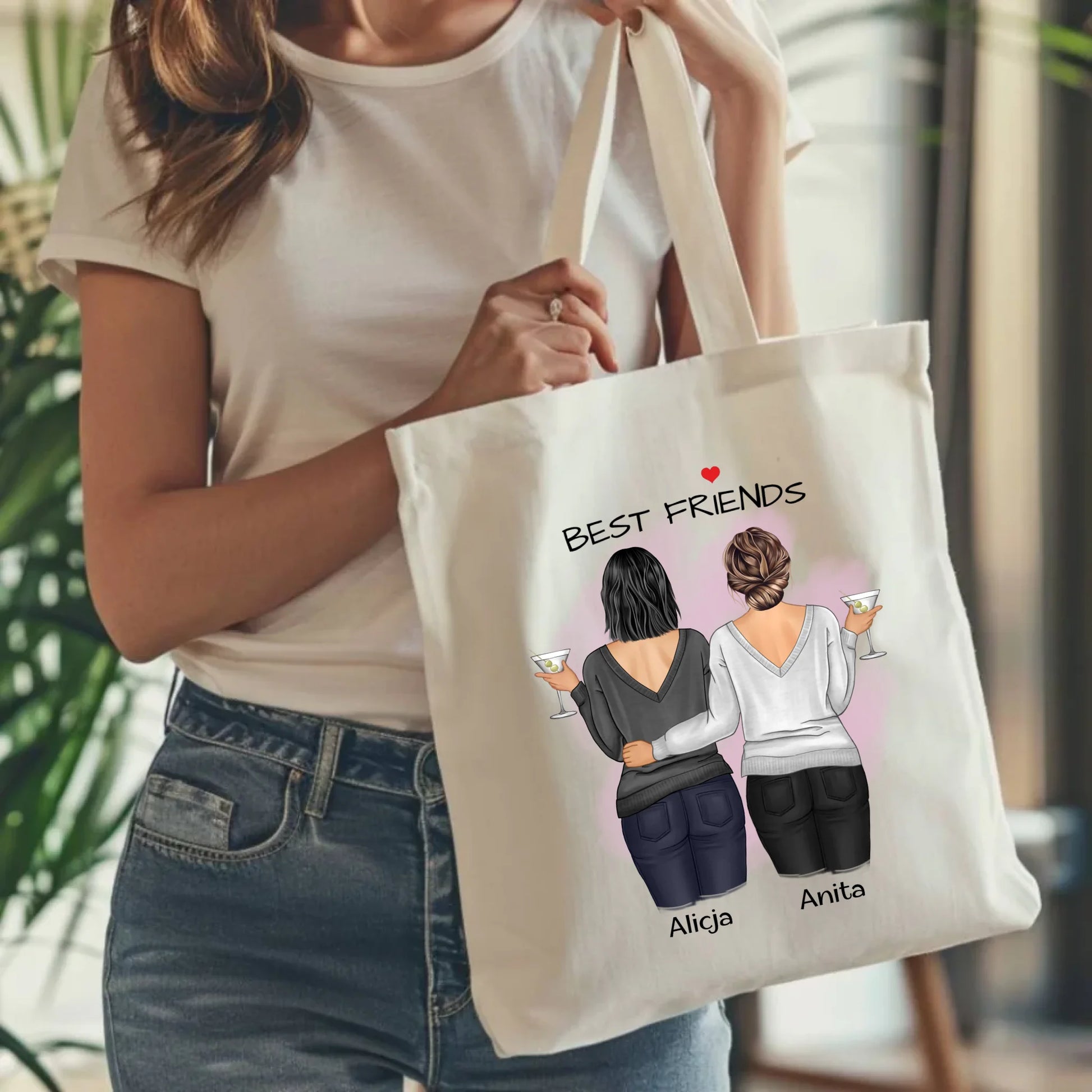 Torba - prezent dla przyjaciółki - Best Friends - personalizowane postacie 2-4 osoby PR03 - StoryCups.pl