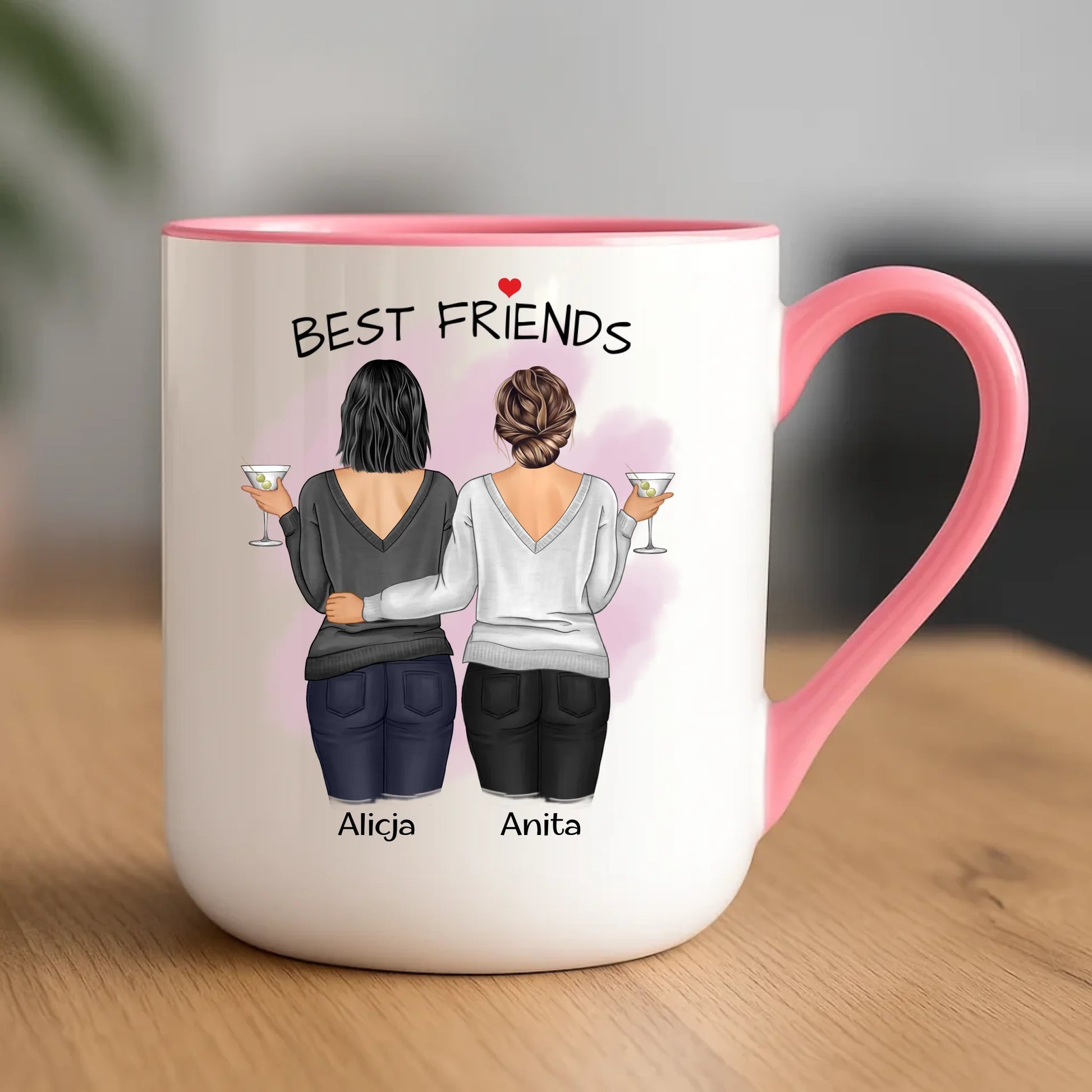 Kubek elegant - prezent dla przyjaciółki - Best Friends - personalizowane postacie 2-4 osoby PR03 - StoryCups.pl