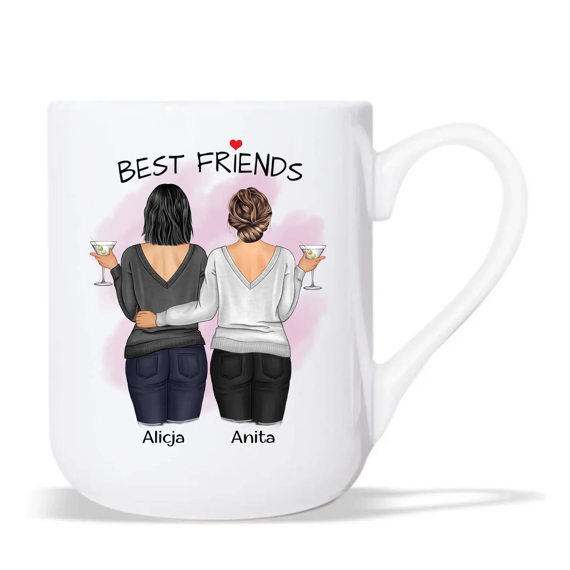 Kubek elegant - prezent dla przyjaciółki - Best Friends - personalizowane postacie 2-4 osoby PR03 - StoryCups.pl