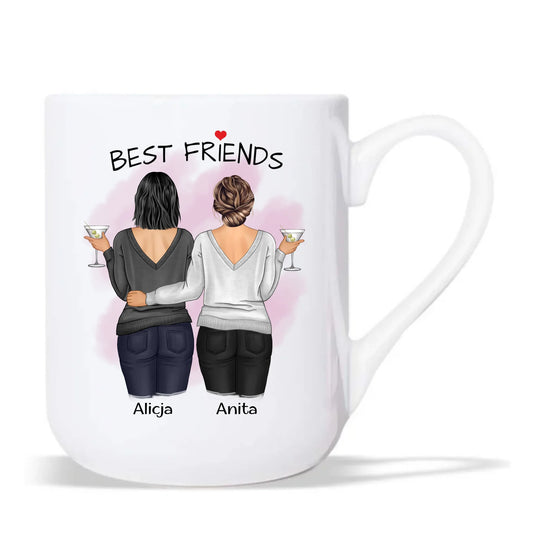 Kubek elegant - prezent dla przyjaciółki - Best Friends - personalizowane postacie 2-4 osoby PR03 - StoryCups.pl