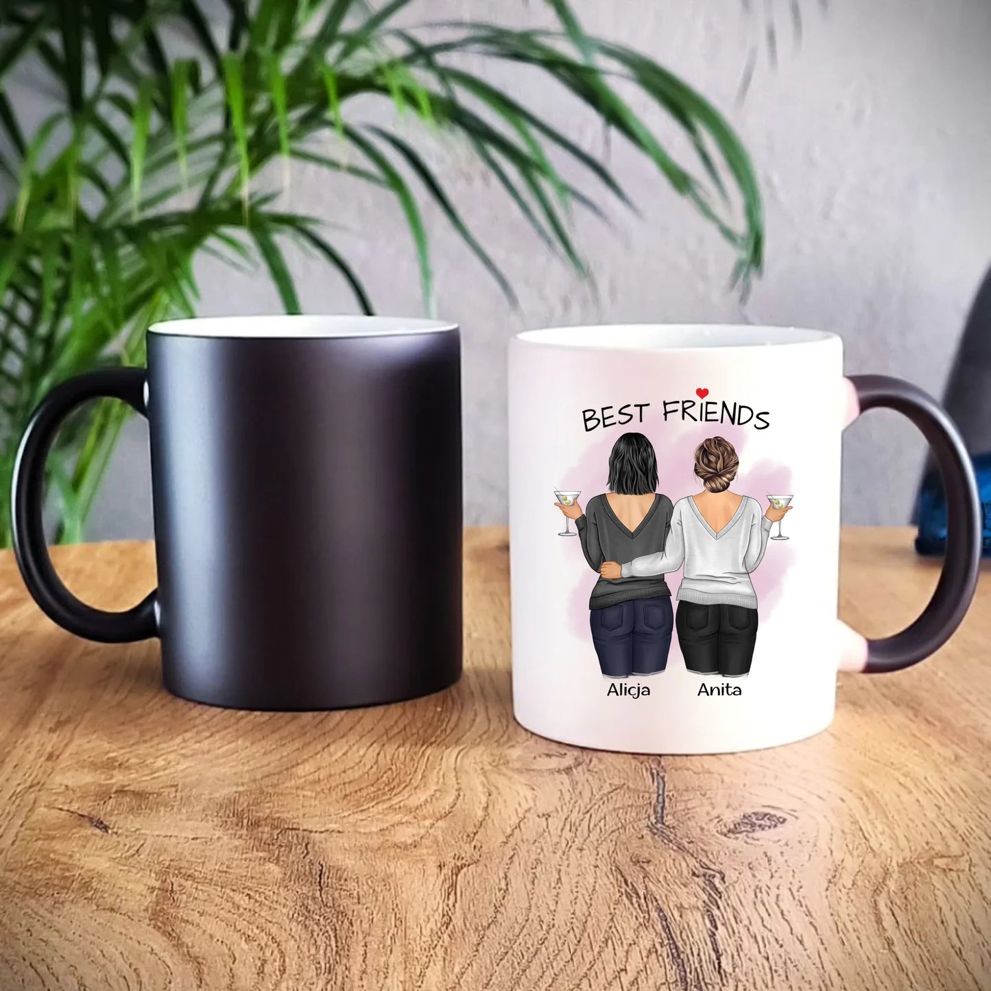 Kubek magiczny - prezent dla przyjaciółki - Best Friends - personalizowane postacie 2-4 osoby PR03 - StoryCups.pl