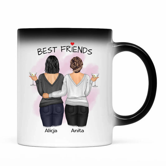 Kubek magiczny - prezent dla przyjaciółki - Best Friends - personalizowane postacie 2-4 osoby PR03 - StoryCups.pl