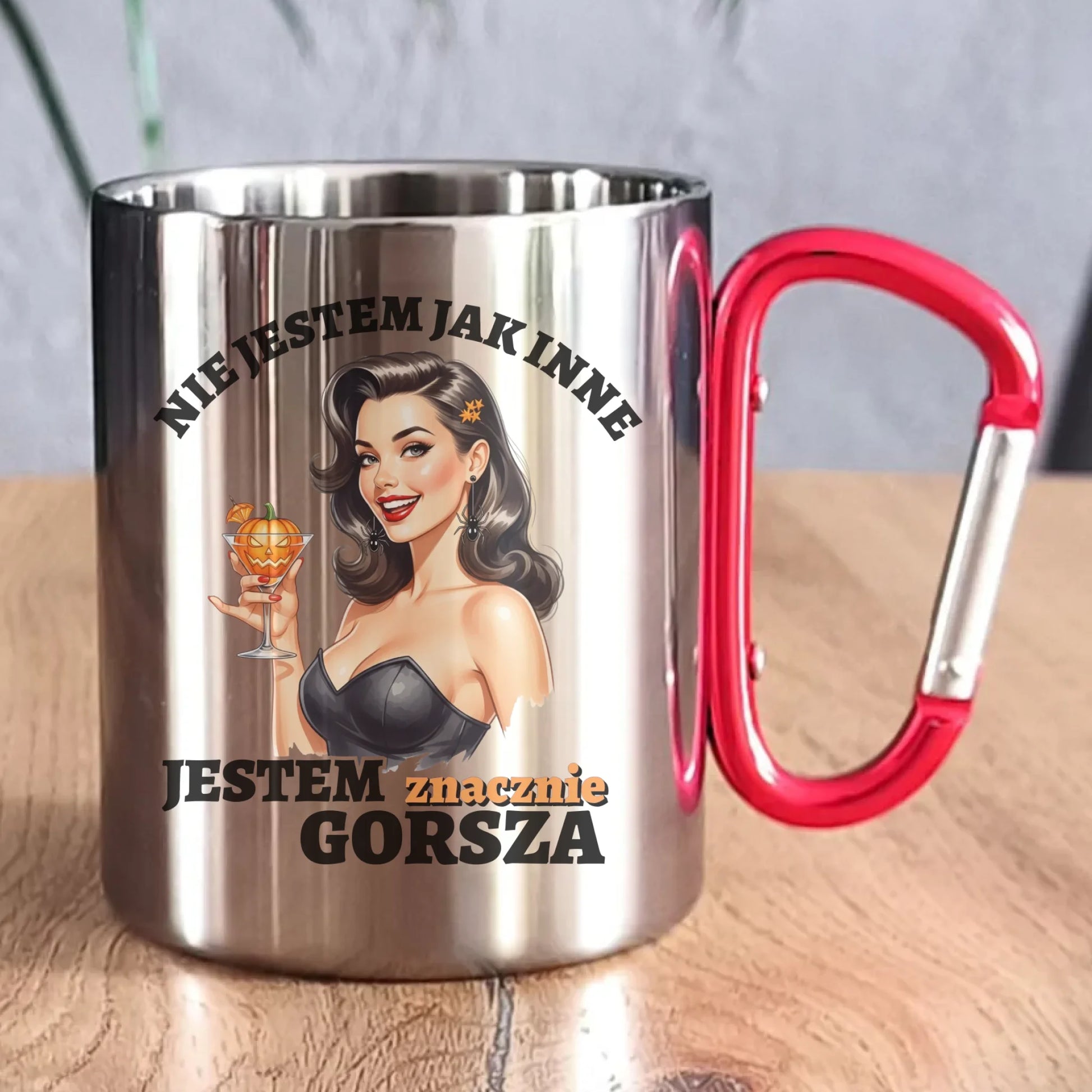 Kubek metalowy halloweenowy - Nie jestem jak inne HL24 - StoryCups.pl