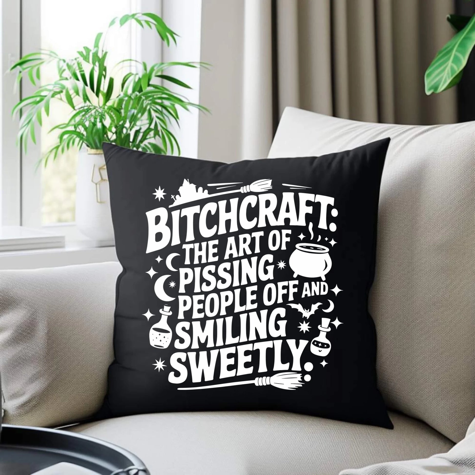 Poduszka dekoracyjna na Halloween - Bitchcraft HL25 - StoryCups.pl