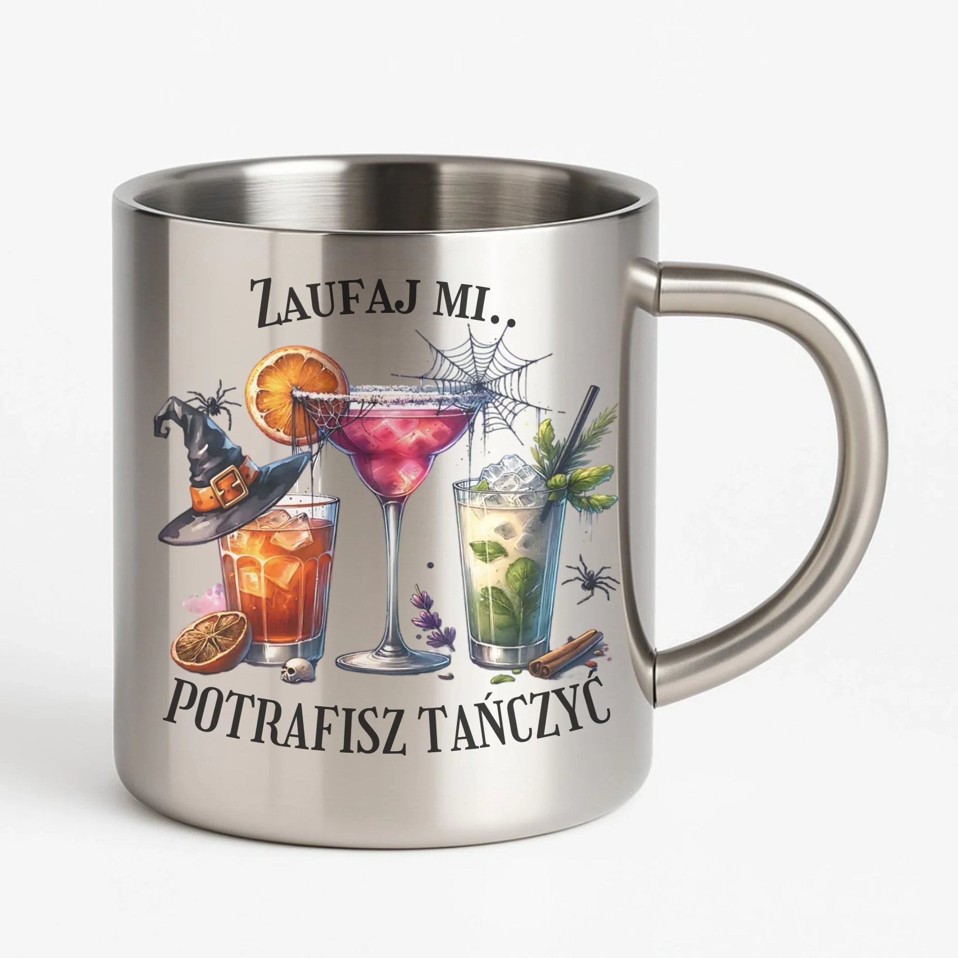 Halloweenowe drinki | Kubek metalowy z nadrukiem HL26 - StoryCups.pl