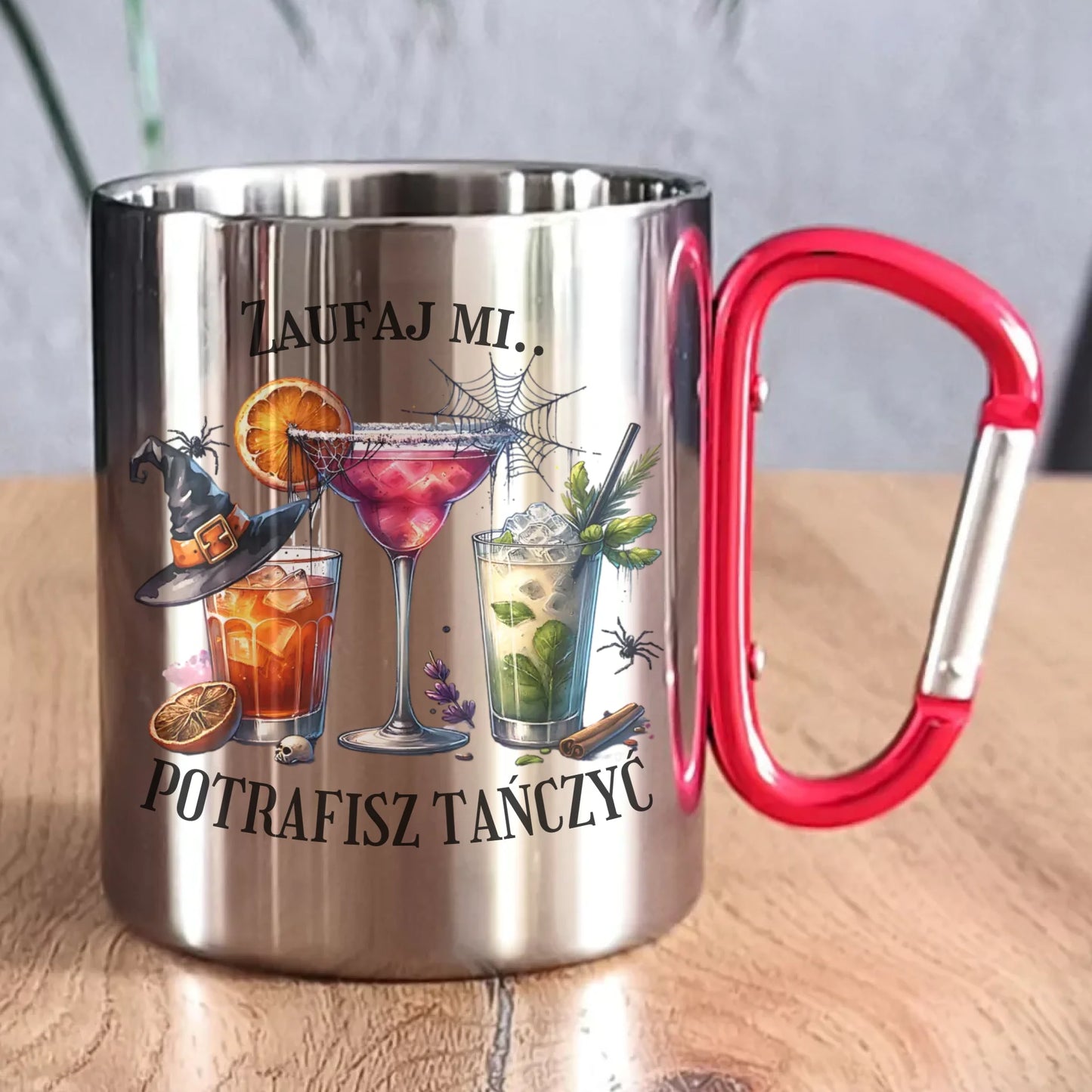 Halloweenowe drinki | Kubek metalowy z nadrukiem HL26 - StoryCups.pl