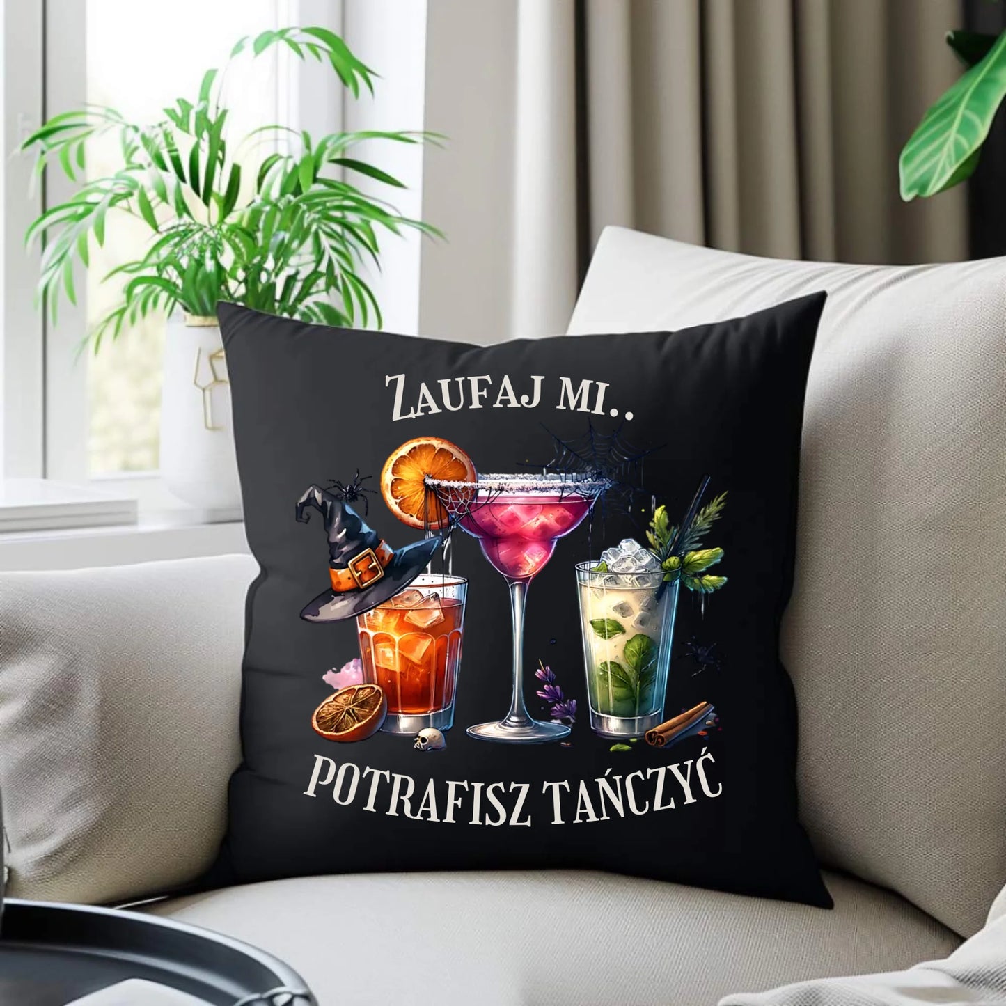 Poduszka dekoracyjna na Halloween - Zaufaj mi potrafisz tańczyć HL26 - StoryCups.pl