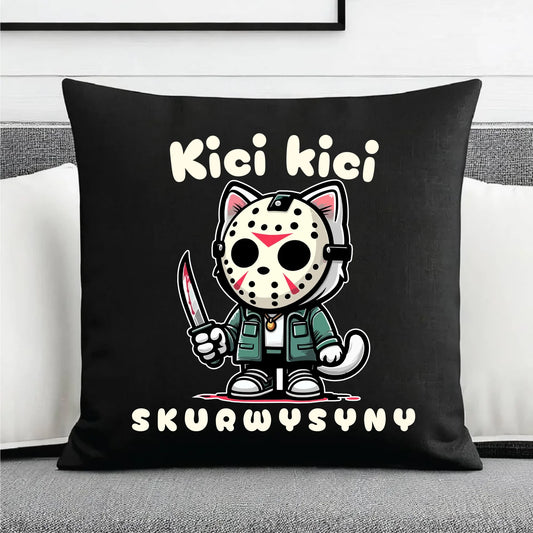 Poduszka dekoracyjna na Halloween - Kici kici skurwysyny HL28