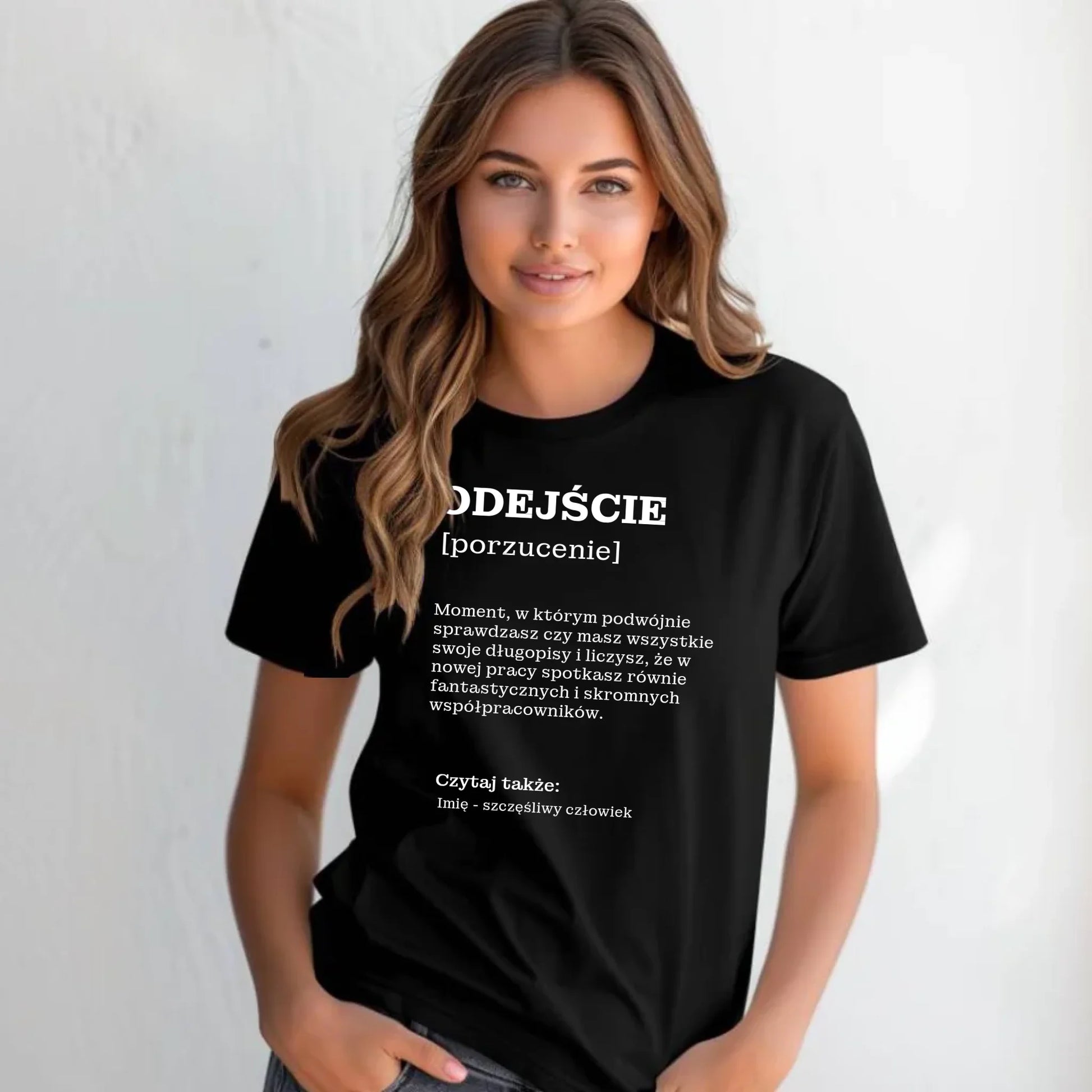 Koszulka damska - Odejście z pracy [porzucenie] - personalizowana OP01 - StoryCups.pl