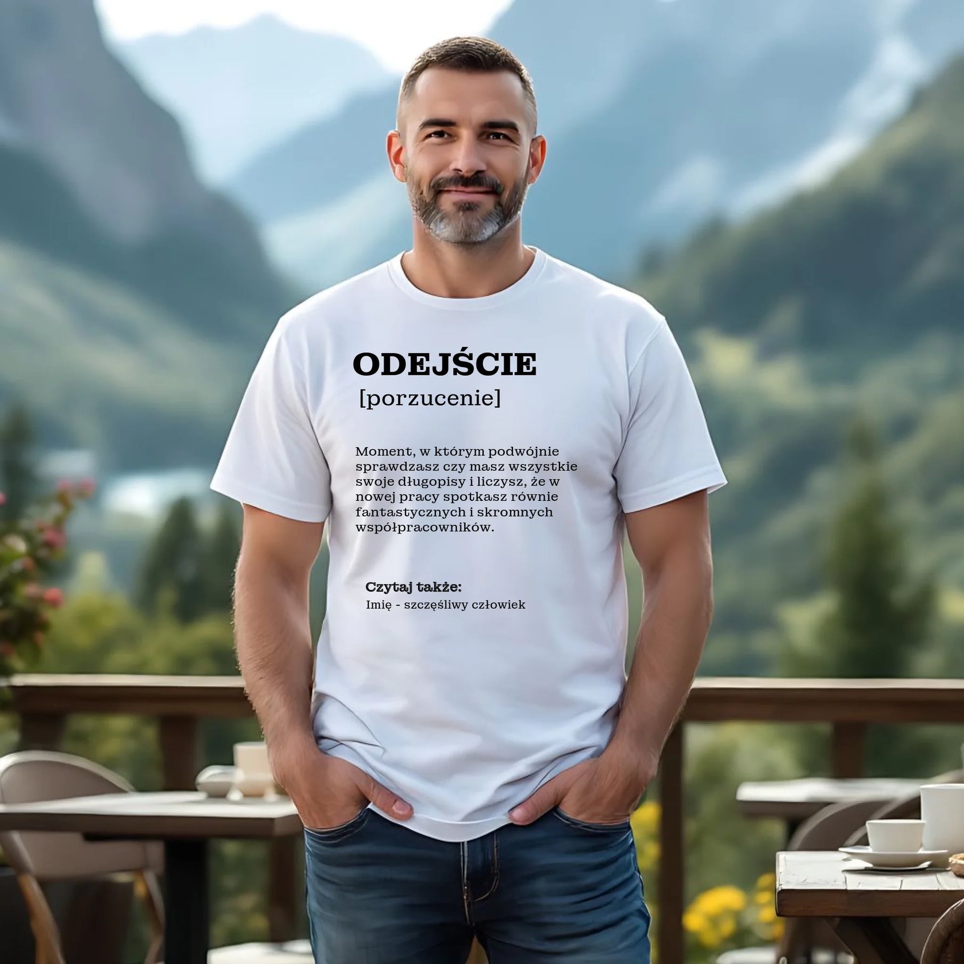 Koszulka męska - Odejście z pracy [porzucenie] - personalizowana OP01 - StoryCups.pl