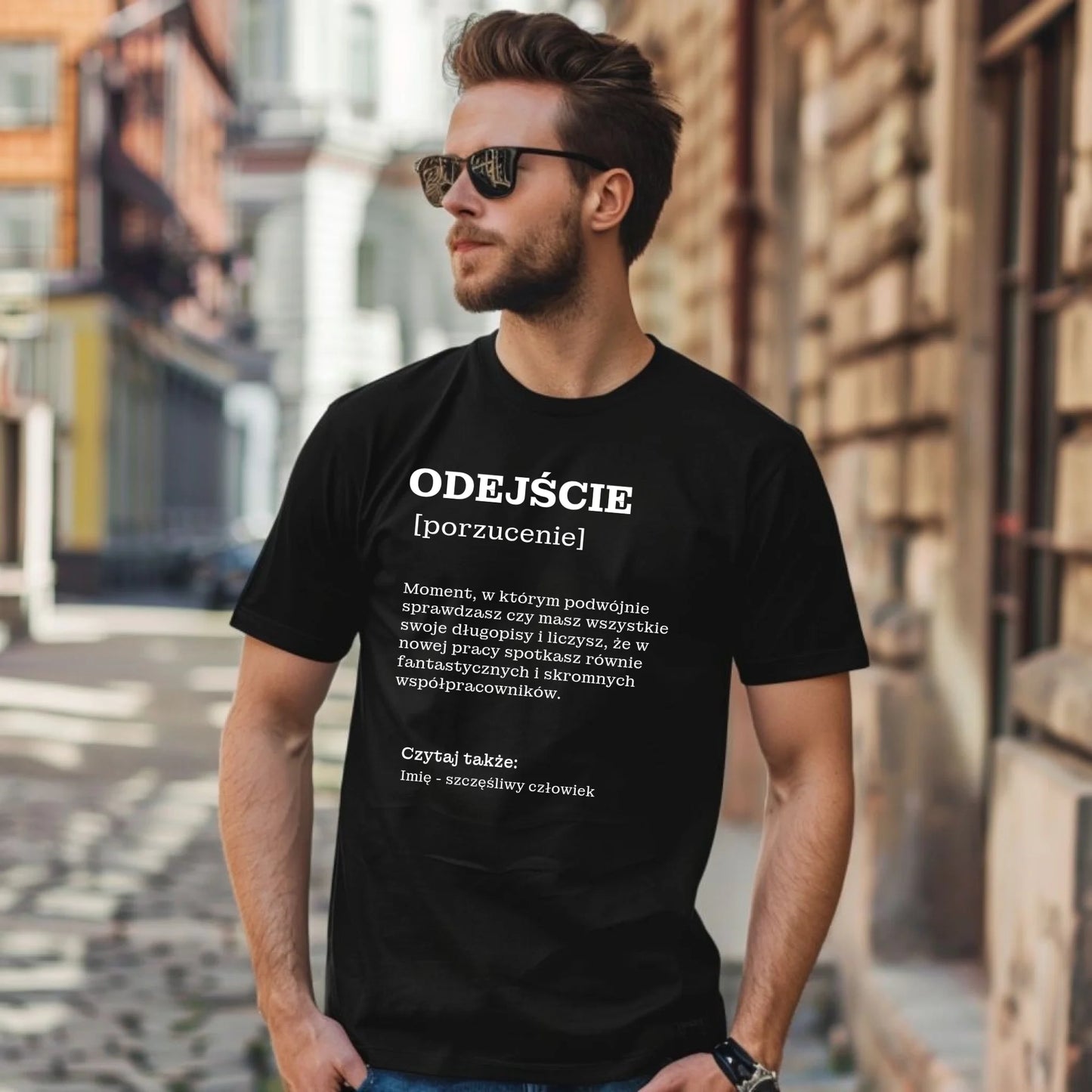 Koszulka męska - Odejście z pracy [porzucenie] - personalizowana OP01 - StoryCups.pl