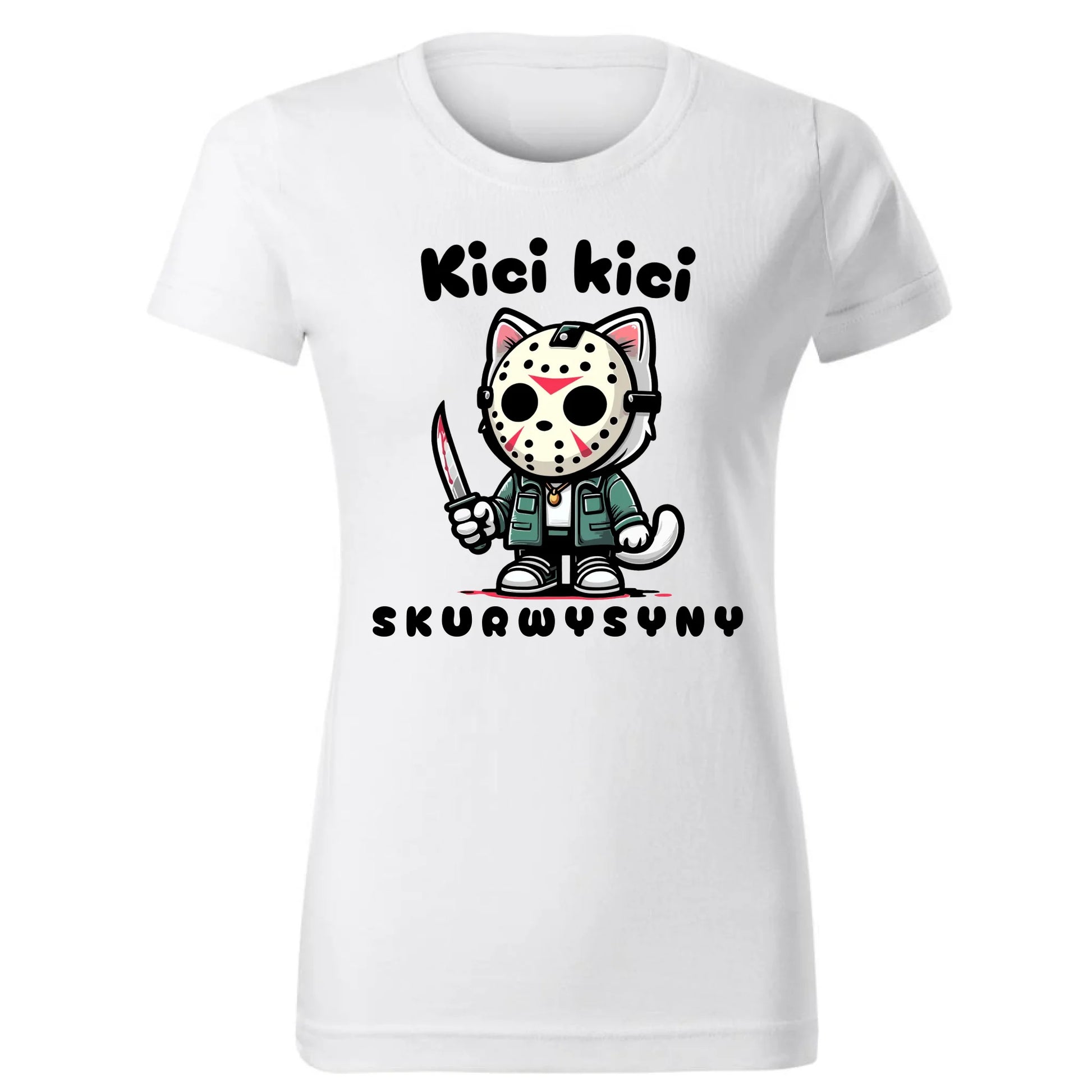 Koszulka damska na Halloween - Kici kici sk*rwysyny - bez cenzury HL28 - StoryCups.pl