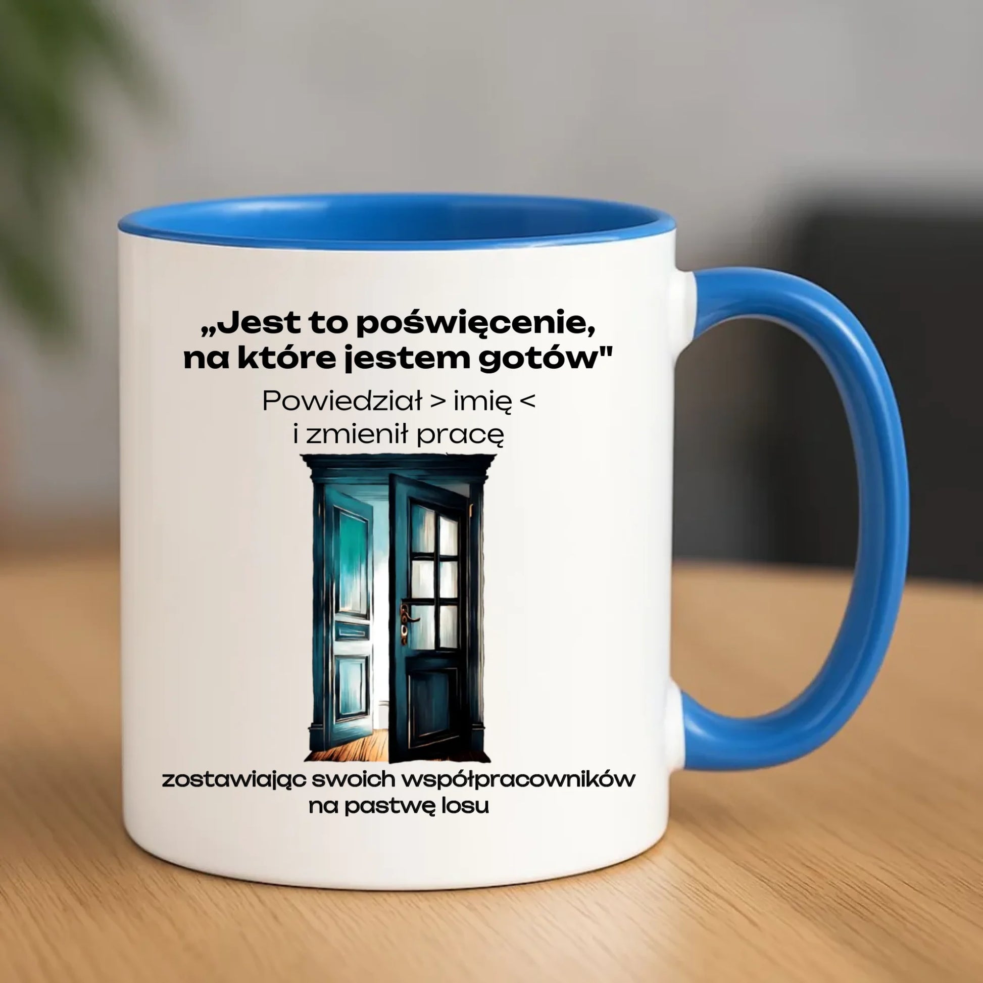 Kubek na odejście z pracy - Poświęcenie, na które jestem gotów - personalizowany OP02 - StoryCups.pl