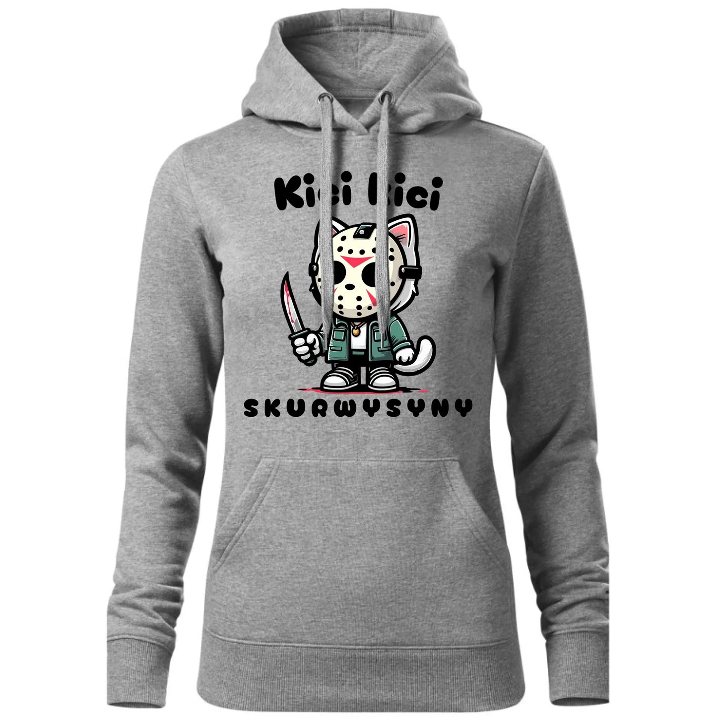 Bluza damska z kapturem na Halloween - Kici kici skurwysyny HL28