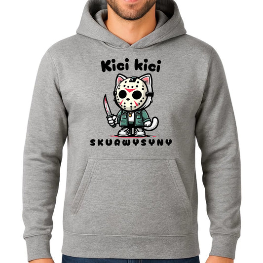 Bluza męska z kapturem na Halloween - Kici kici skurwysyny HL28