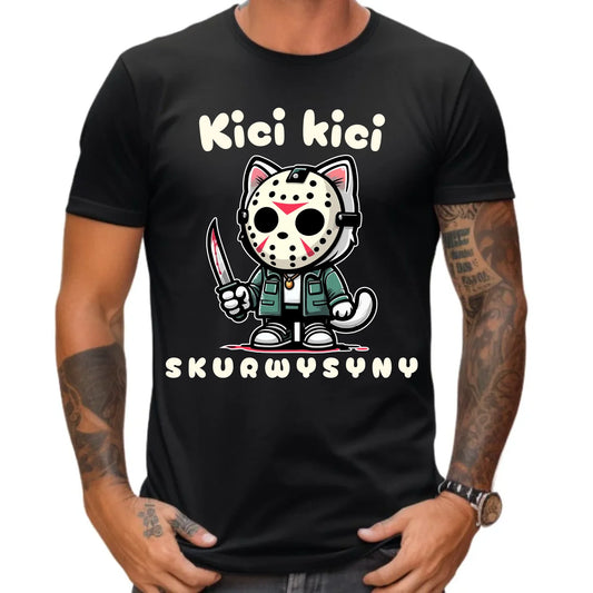 Koszulka męska na Halloween - Kici kici skurwysyny HL28