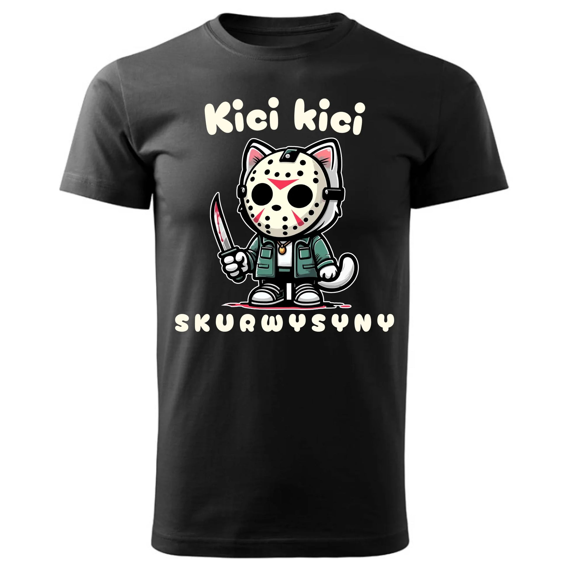 Koszulka męska na Halloween - Kici kici sk*rwysyny - bez cenzury HL28 - StoryCups.pl
