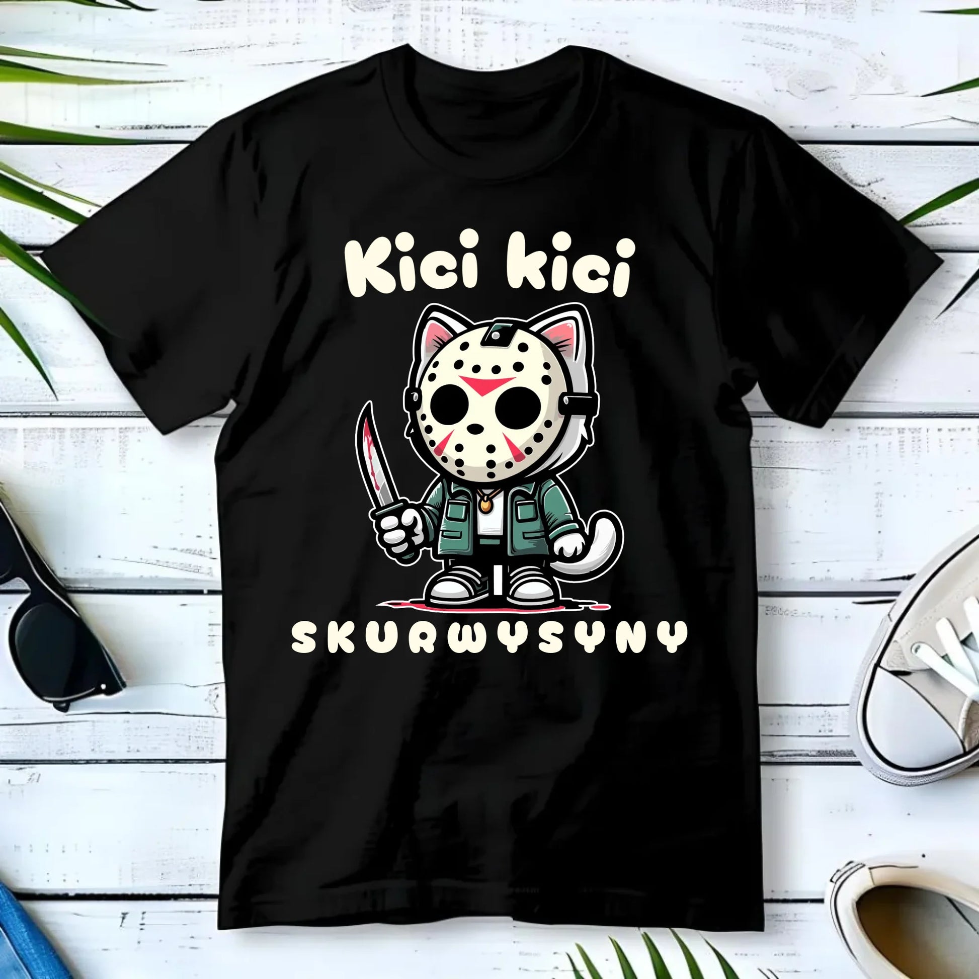 Koszulka męska na Halloween - Kici kici sk*rwysyny - bez cenzury HL28 - StoryCups.pl