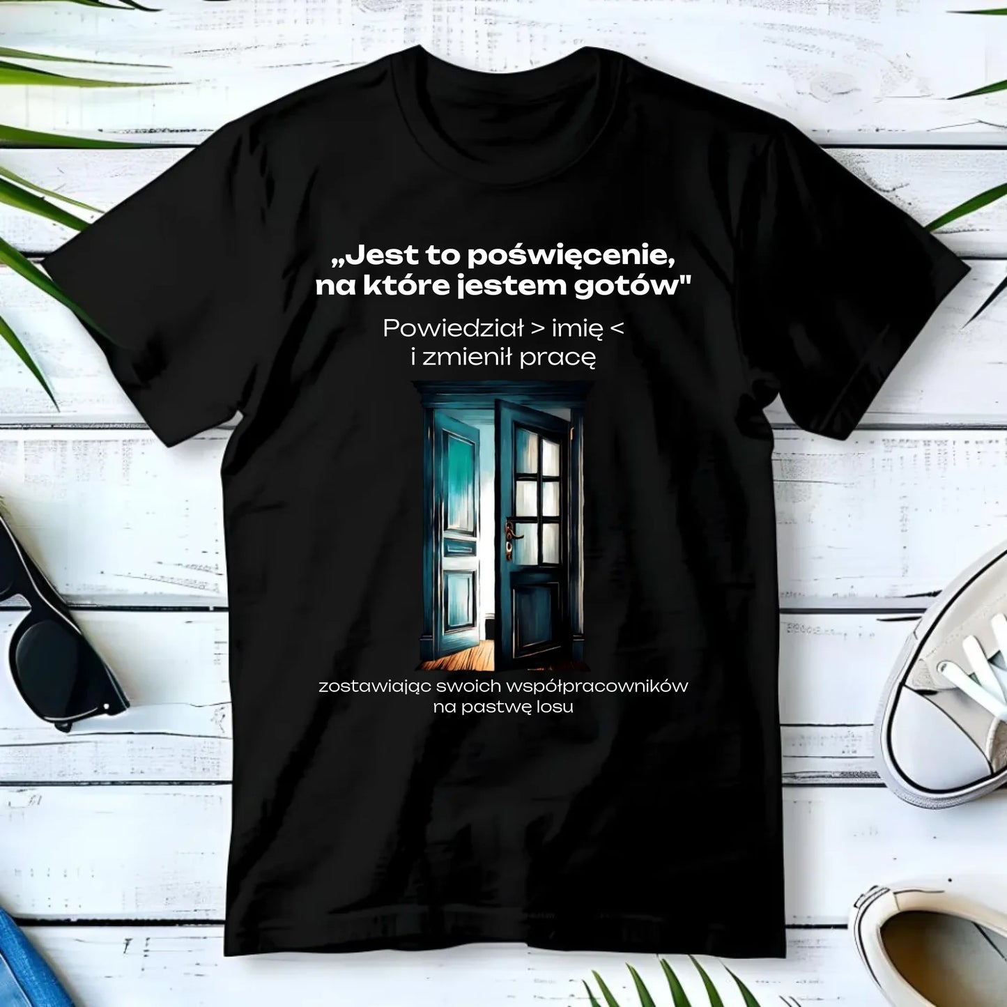 Koszulka męska na odejście z pracy - Poświęcenie, na które jestem gotów - personalizowana OP02 - StoryCups.pl