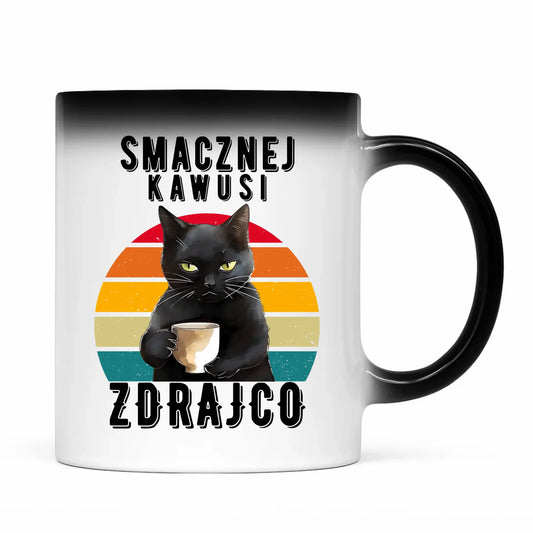 Kubek magiczny na odejście z pracy - Smacznej kawusi zdrajco OP03 - StoryCups.pl