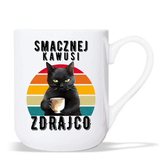 Kubek elegant na odejście z pracy - Smacznej kawusi zdrajco OP03 - StoryCups.pl