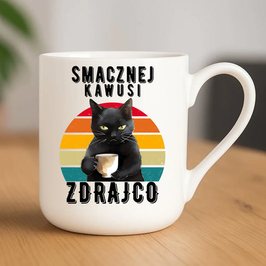 Kubek elegant na odejście z pracy - Smacznej kawusi zdrajco OP03 - StoryCups.pl
