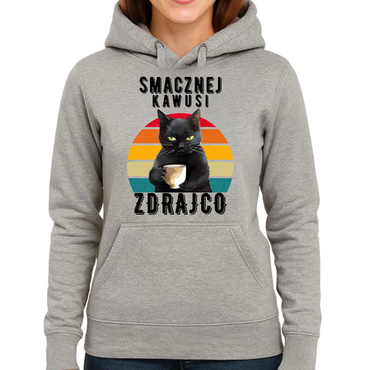 Bluza damska z kapturem na odejście z pracy - Smacznej kawusi zdrajco OP03 - StoryCups.pl