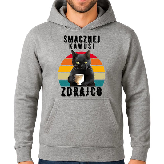 Bluza męska z kapturem na odejście z pracy - Smacznej kawusi zdrajco OP03 - StoryCups.pl