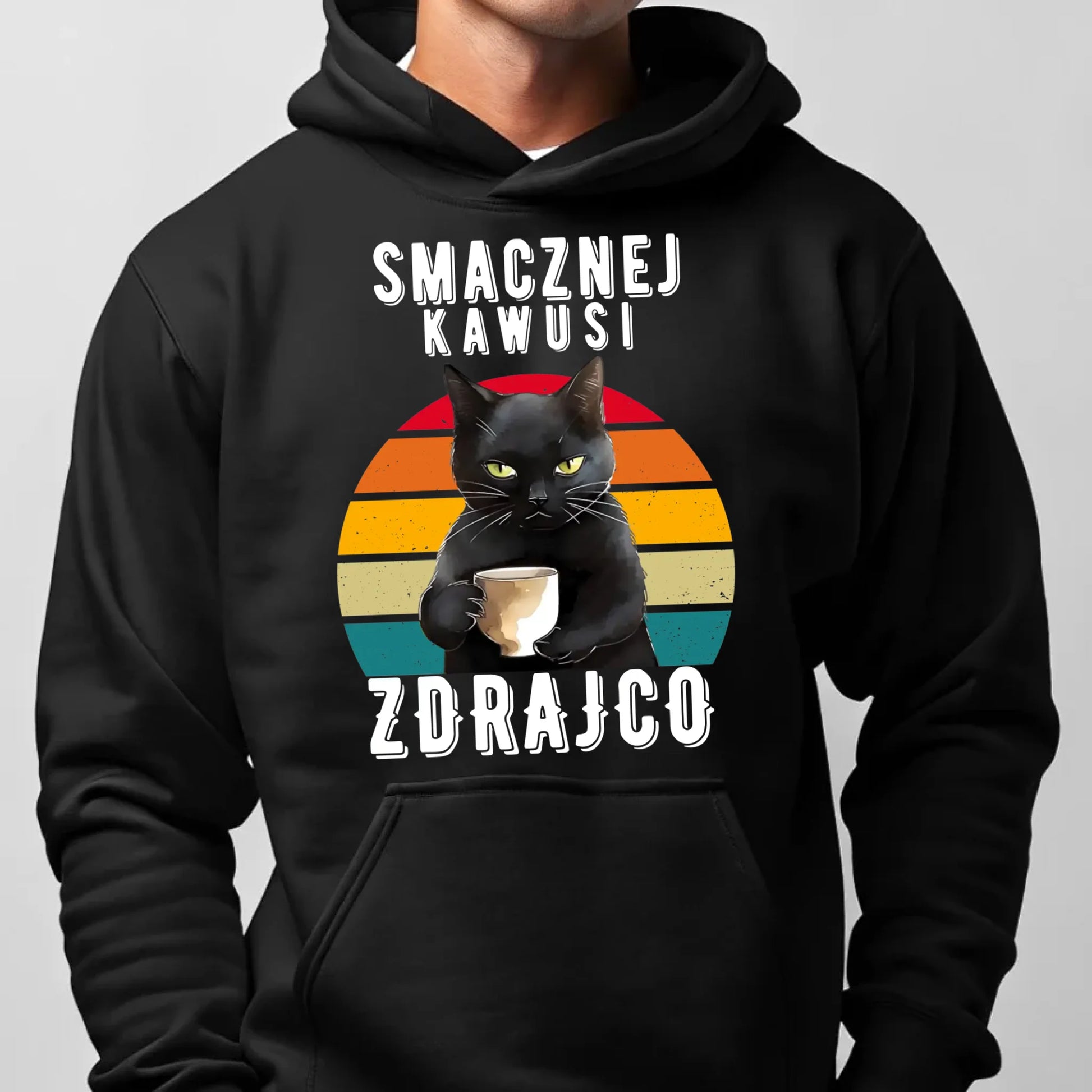 Bluza męska z kapturem na odejście z pracy - Smacznej kawusi zdrajco OP03 - StoryCups.pl