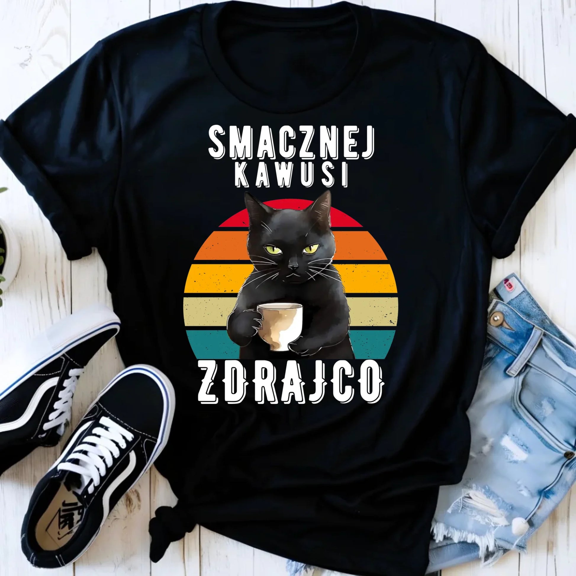 Koszulka damska na odejście z pracy - Smacznej kawusi zdrajco OP03 - StoryCups.pl