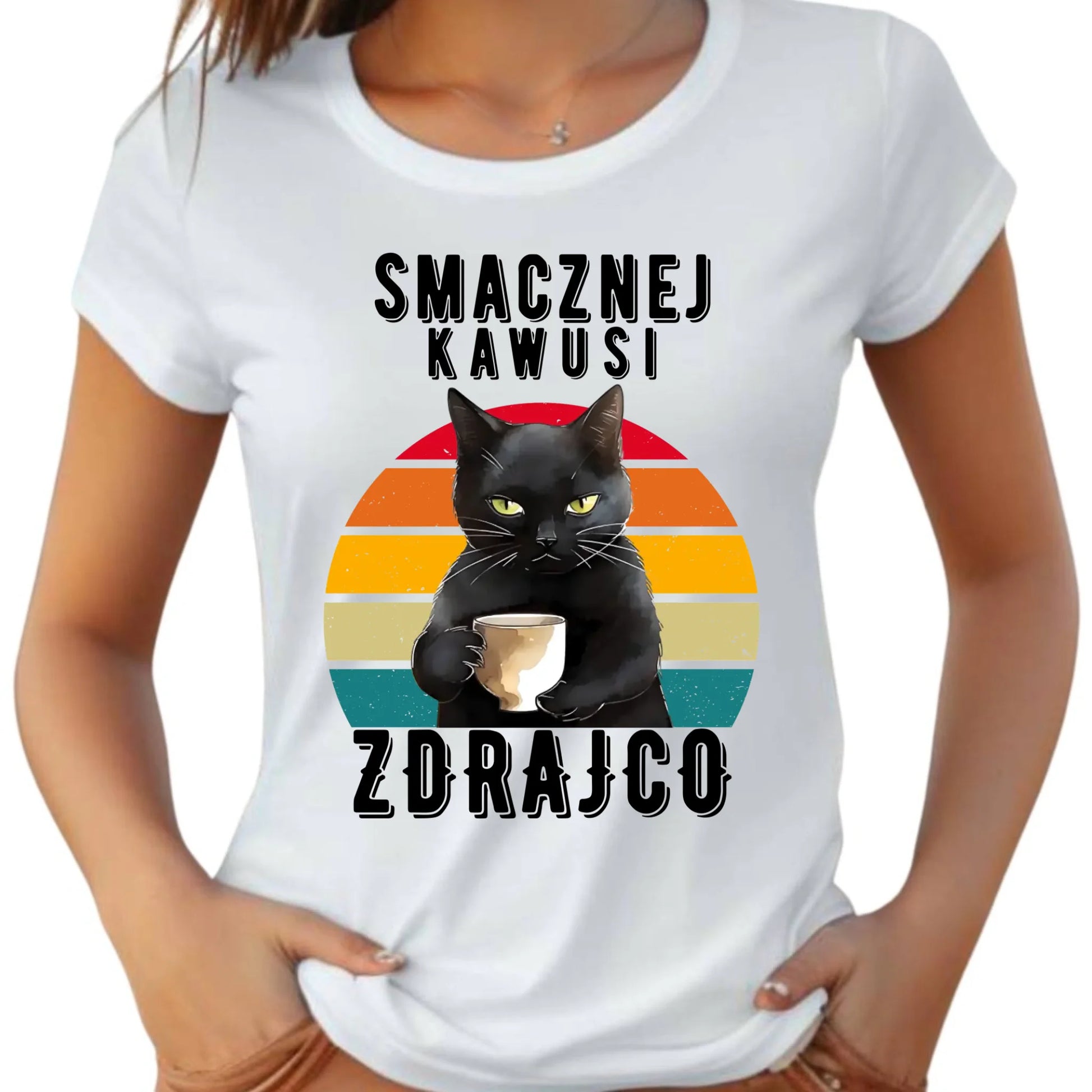 Koszulka damska na odejście z pracy - Smacznej kawusi zdrajco OP03 - StoryCups.pl