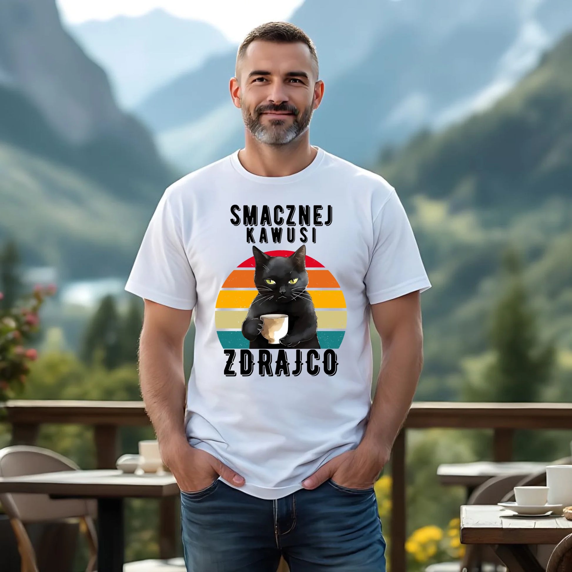 Koszulka męska na odejście z pracy - Smacznej kawusi zdrajco OP03 - StoryCups.pl