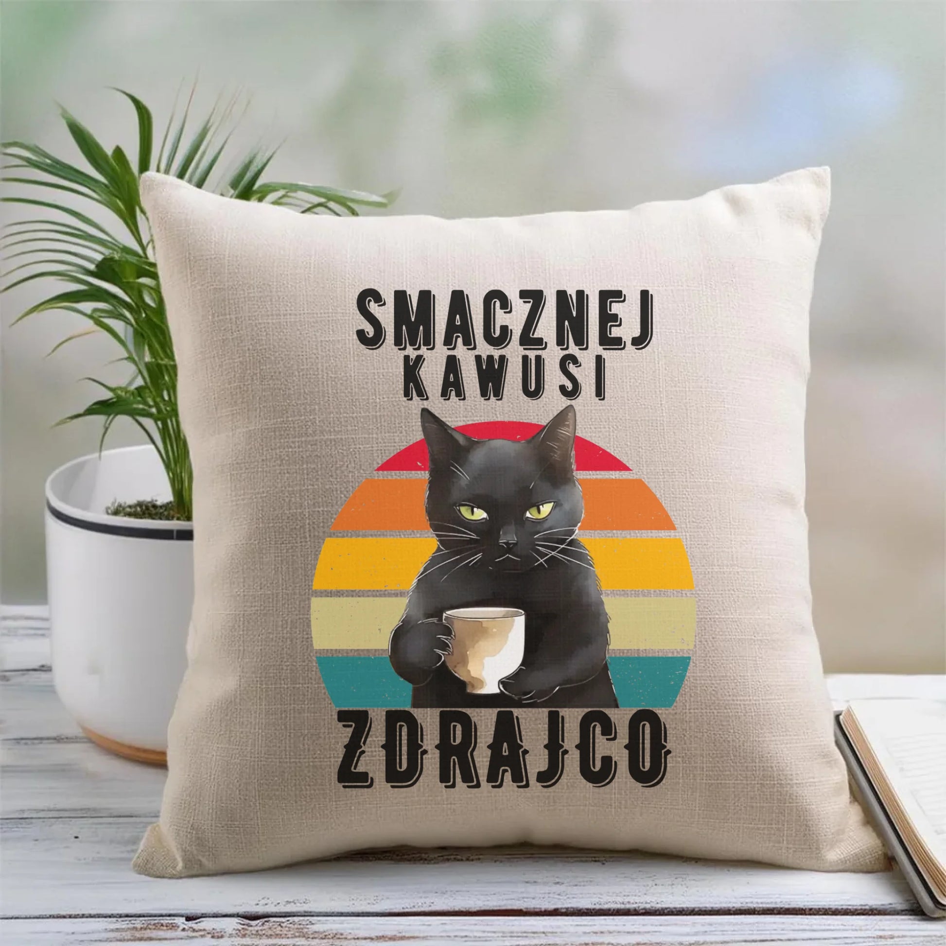 Poduszka na odejście z pracy - Smacznej kawusi zdrajco OP03 - StoryCups.pl