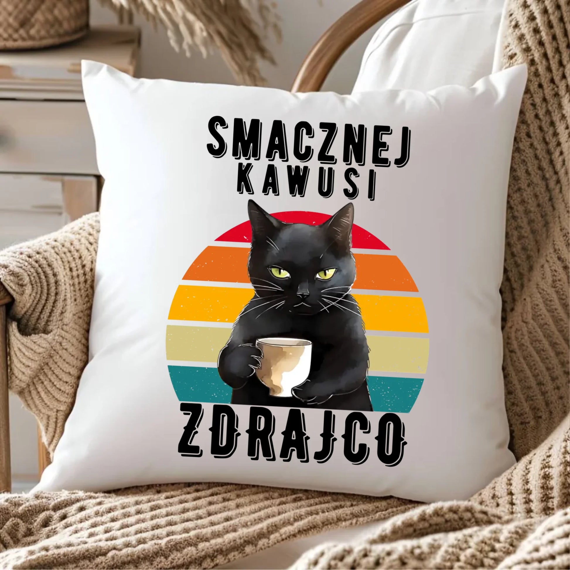 Poduszka na odejście z pracy - Smacznej kawusi zdrajco OP03 - StoryCups.pl