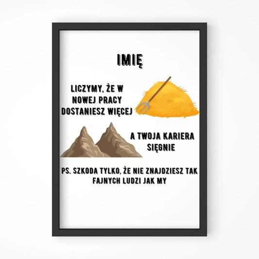 Plakat w ramie na odejście z pracy - Nie znajdziesz tak fajnych ludzi jak my - personalizowany OP04 - StoryCups.pl