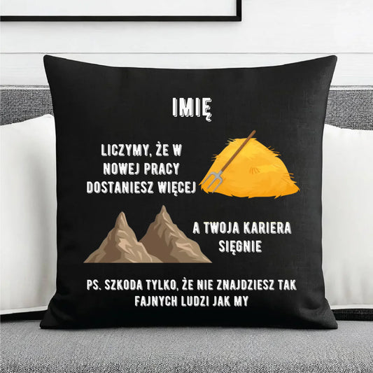 Poduszka dekoracyjna na odejście z pracy - Nie znajdziesz tak fajnych ludzi jak my - personalizowana OP04 - StoryCups.pl