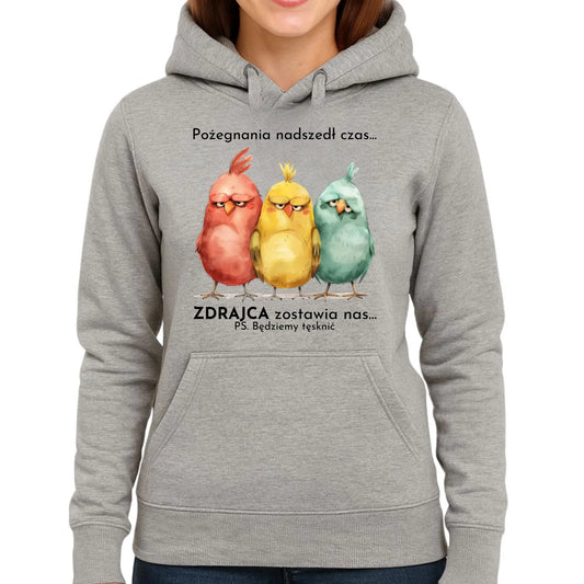 Bluza damska z kapturem na odejście z pracy - Pożegnania nadszedł czas OP05 - StoryCups.pl