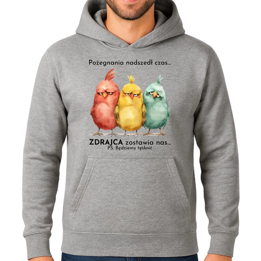 Bluza męska z kapturem na odejście z pracy - Pożegnania nadszedł czas OP05 - StoryCups.pl