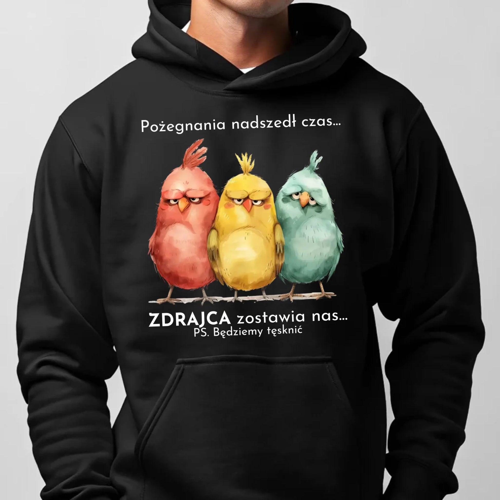Bluza męska z kapturem na odejście z pracy - Pożegnania nadszedł czas OP05 - StoryCups.pl