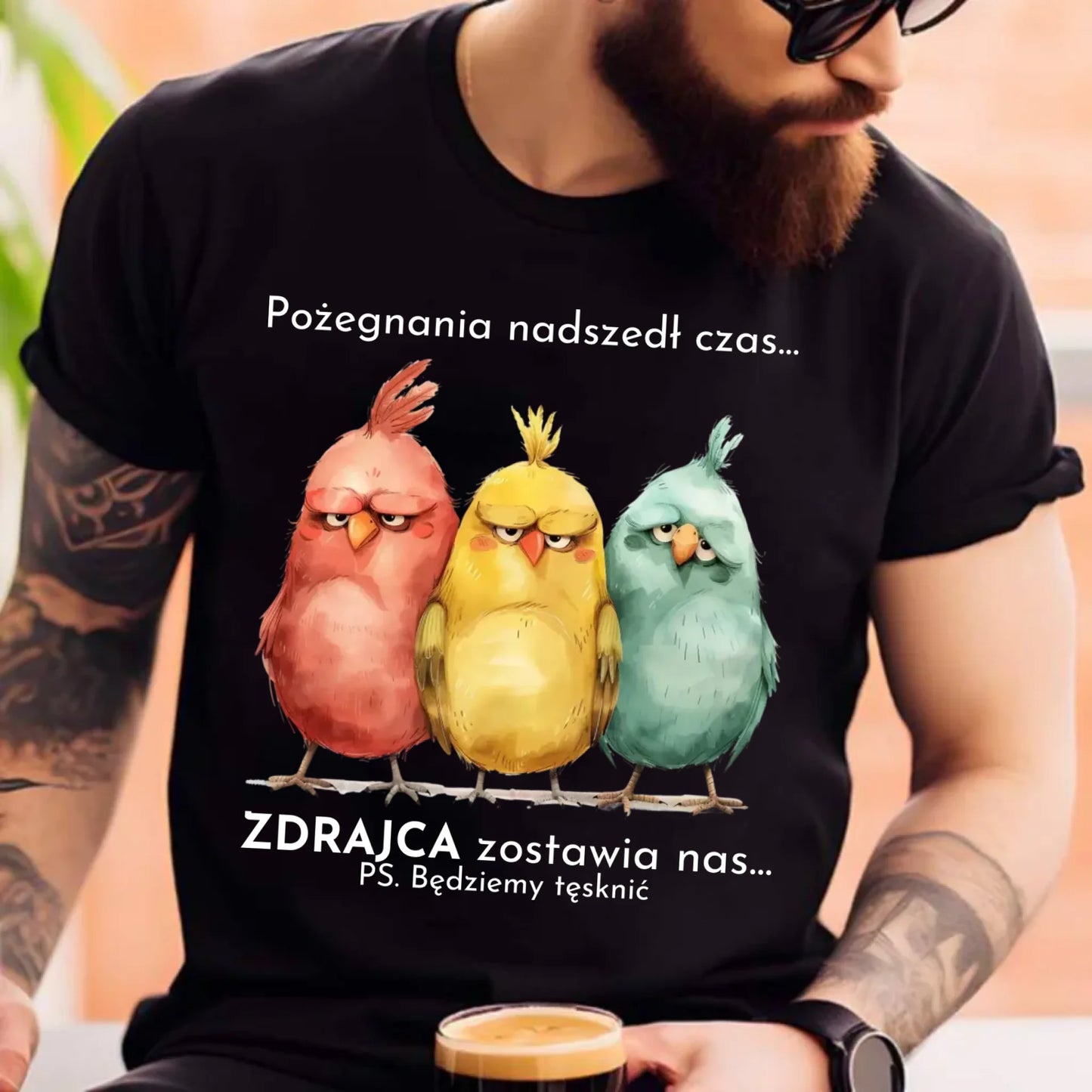 Koszulka męska na odejście z pracy - Pożegnania nadszedł czas OP05 - StoryCups.pl