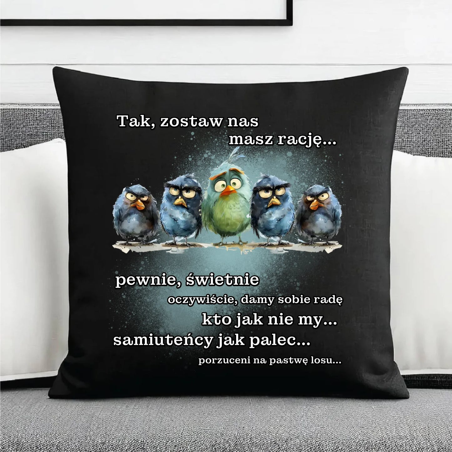 Poduszka dekoracyjna na odejście z pracy - Tak, zostaw nas OP06 - StoryCups.pl