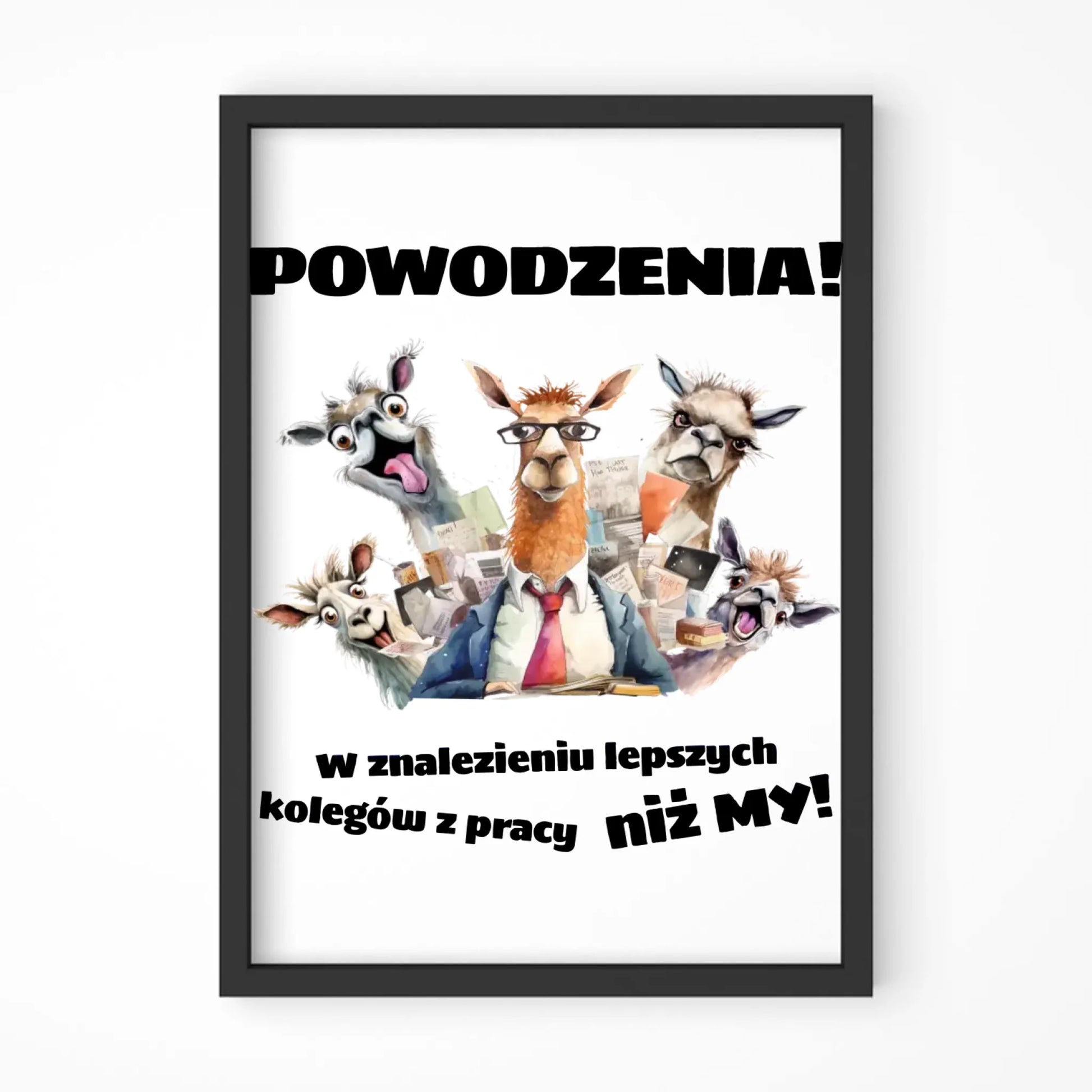 Plakat w ramie na odejście z pracy - Powodzenia w znalezieniu lepszych kolegów OP08 - StoryCups.pl
