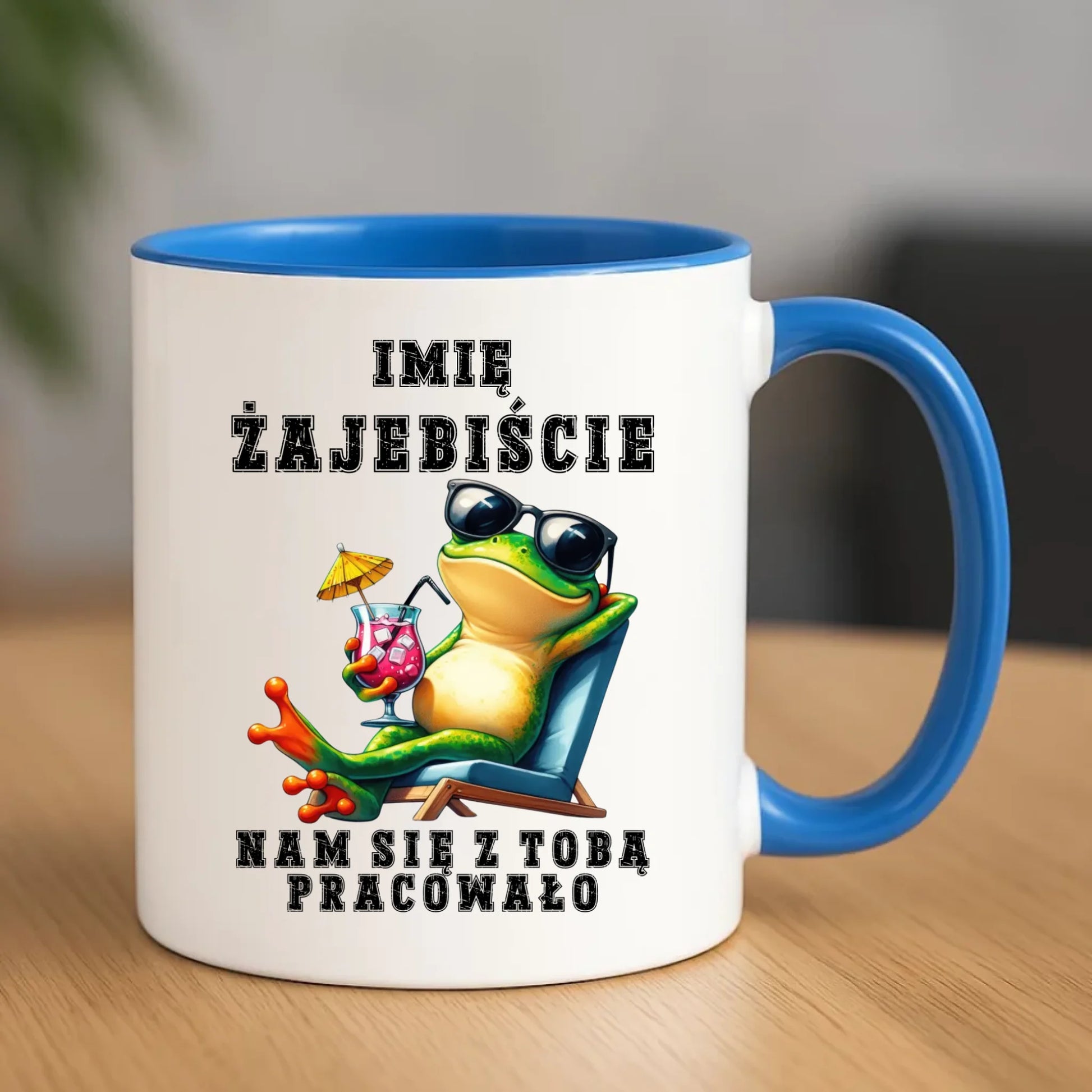 Kubek na odejście z pracy - Żajebiście nam się z Tobą pracowało - personalizowany OP09 - StoryCups.pl