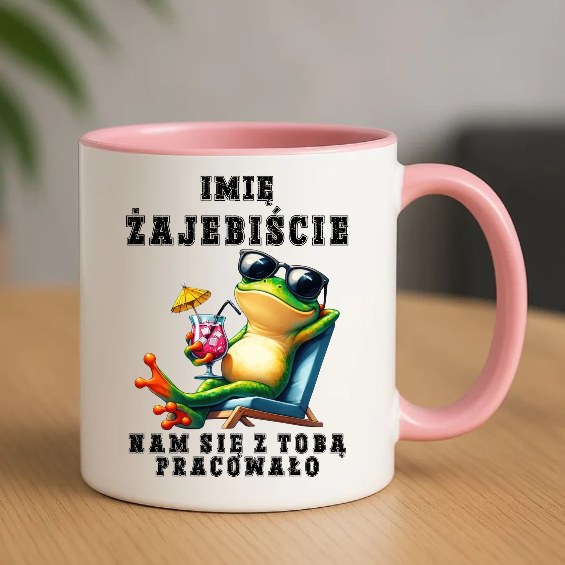 Kubek na odejście z pracy - Żajebiście nam się z Tobą pracowało - personalizowany OP09 - StoryCups.pl